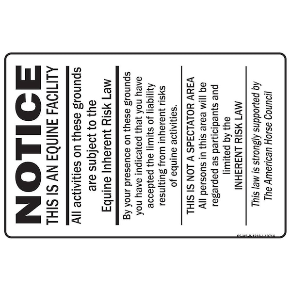 Safety Sign, OSHA Warning, 7" Height, Aluminum, Supplemental Sign, Landscape
